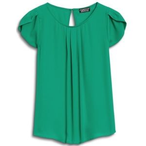 Tulip Sleeve Green Blouse